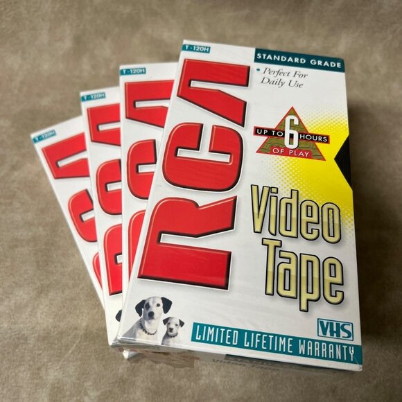 Lot (5) RCA T120H Standard Grade Recordable Video Tapes VHS Blank 6 Hours - Picture 2 of 3